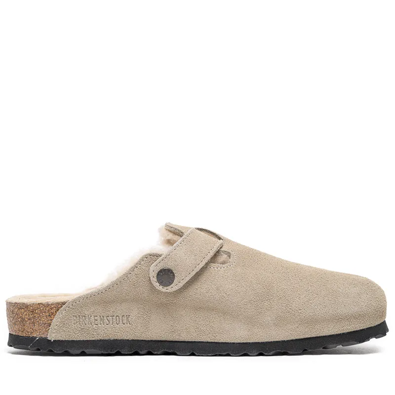 Simple Comfort Fit Street Comfort Birkenstock Boston Shearling Suede Shearling - Taupe Sand
