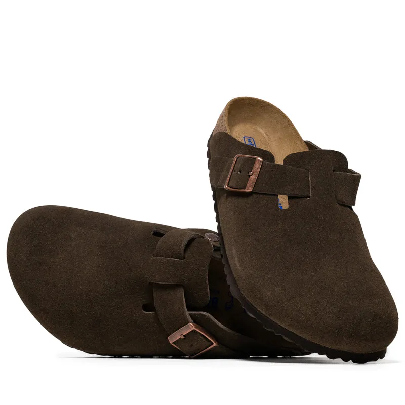 Birkenstock Boston Soft Footbed Suede - Mocha Easy Go Slip Instant Style Shoes