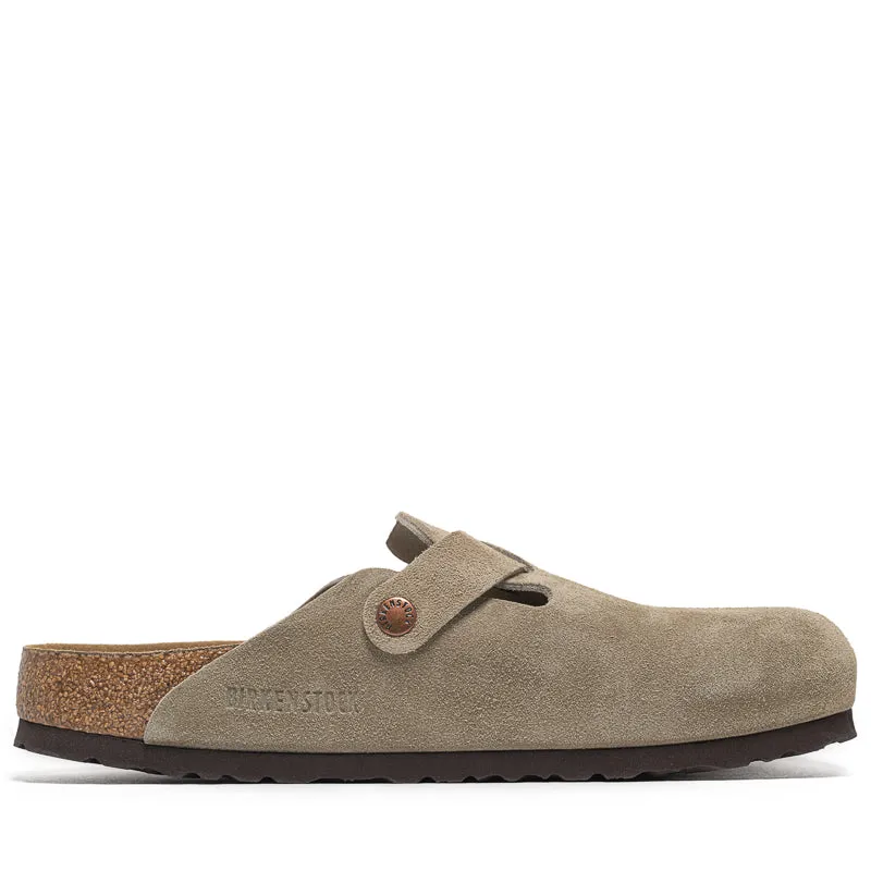 Birkenstock Boston Soft Footbed Suede - Taupe Simple shoes
