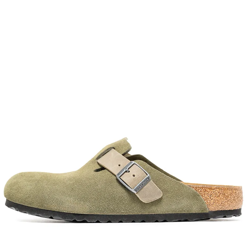 Relax Walk Birkenstock Boston Suede Oiled Leather - Thyme