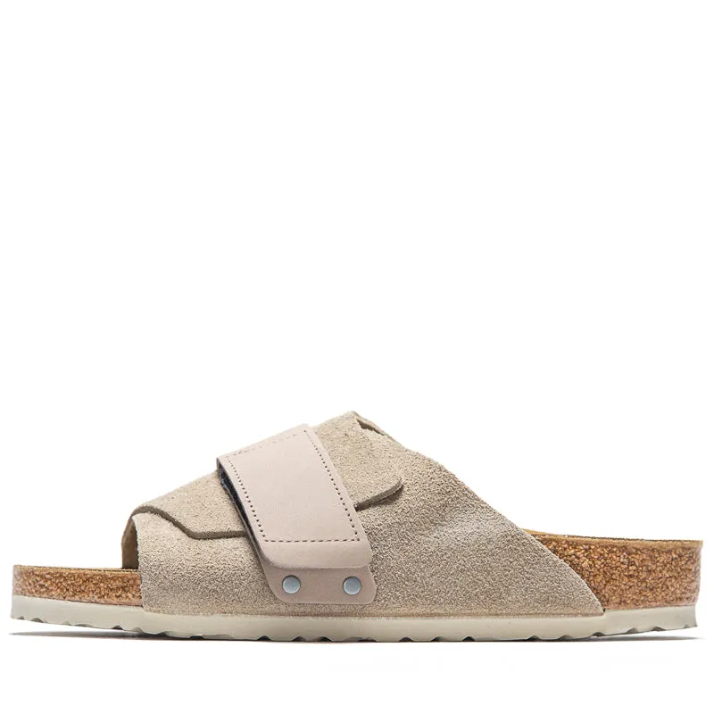 Birkenstock Kyoto Suede - Taupe Strappy Design Crystal Shine