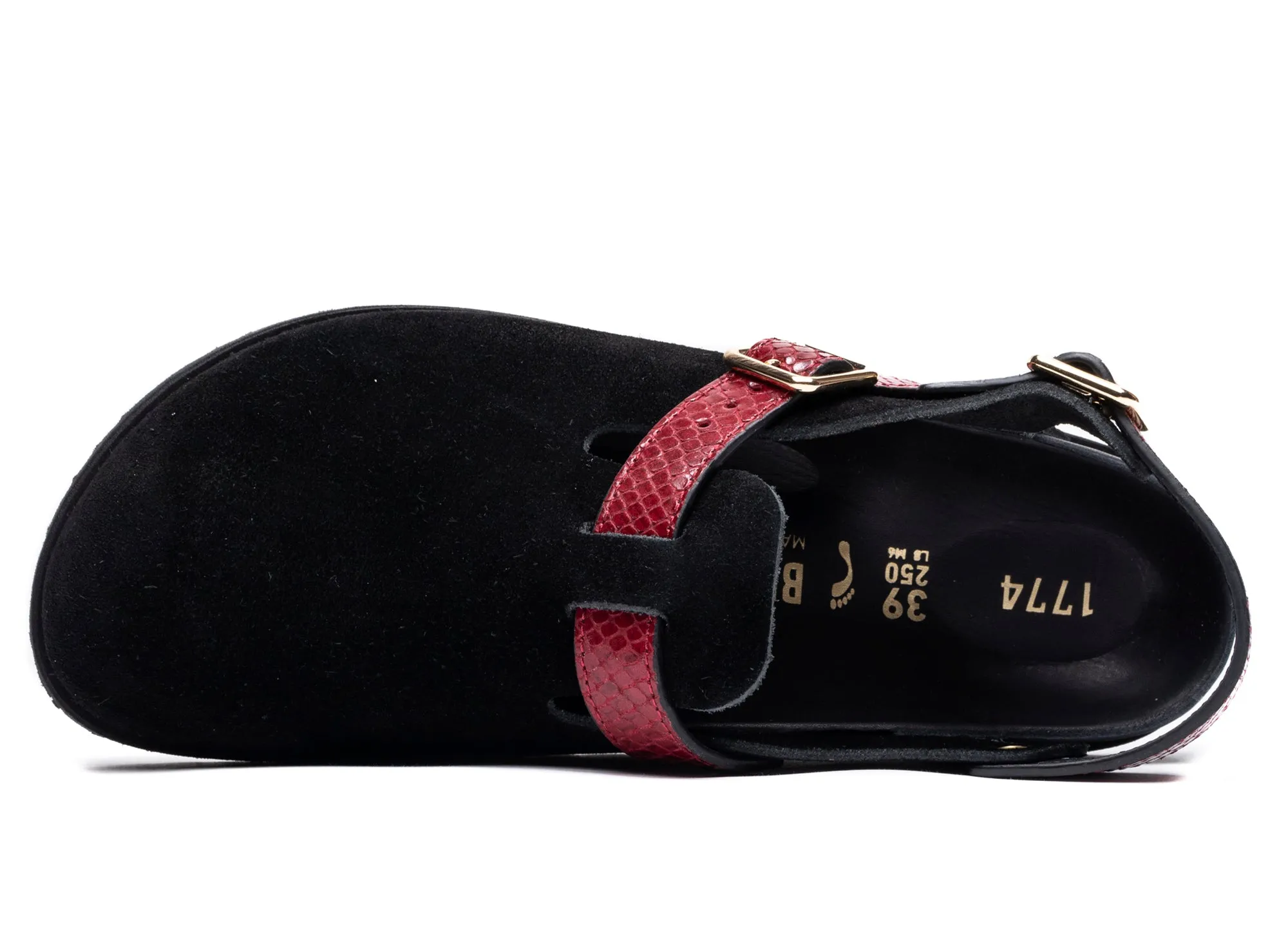 Slim Form Birkenstock Tokio II Lined 1774 in Black/Red
