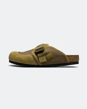Boston Nova - Pine Green Nubuck Leather/Textile Open Front