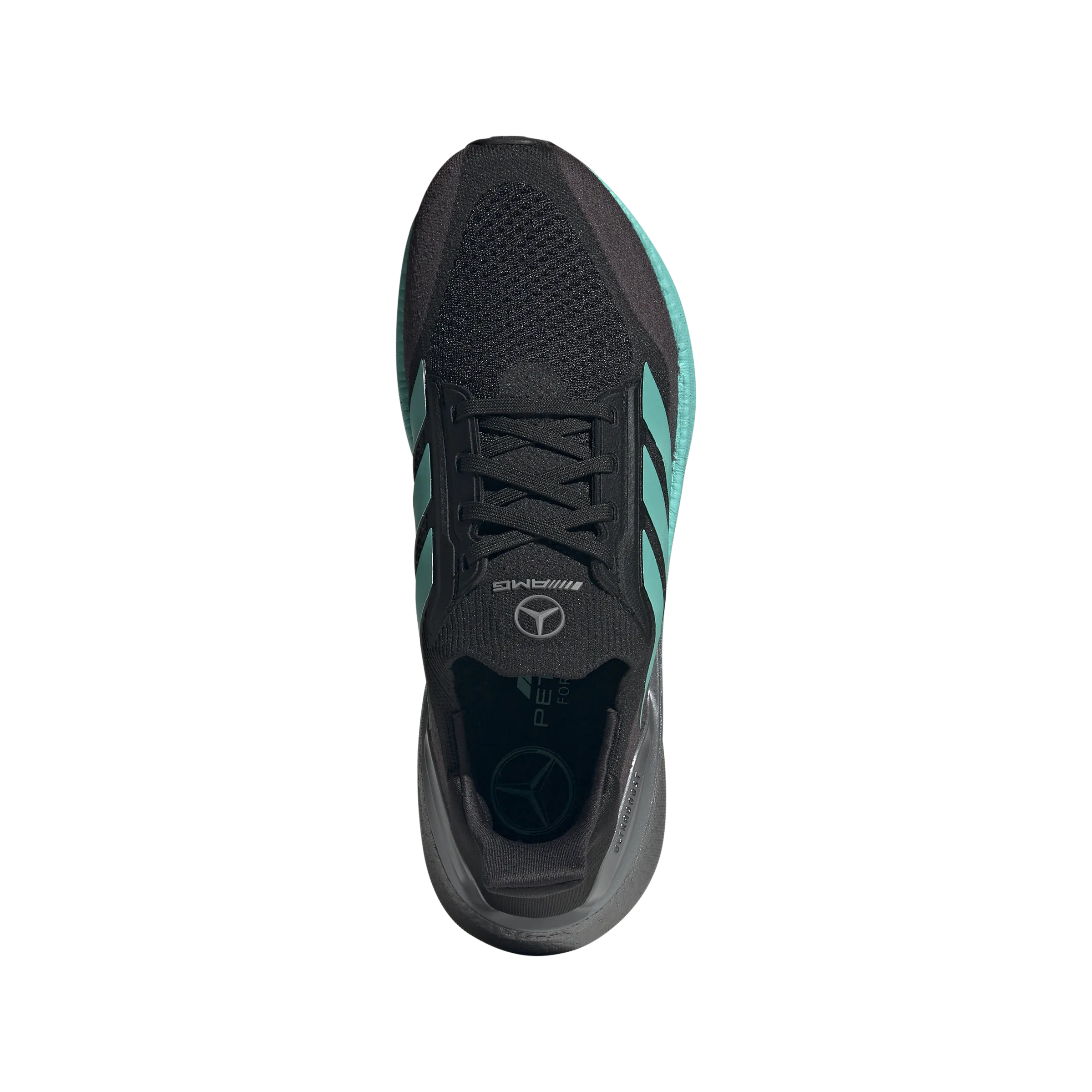   Mercedes AMG Petronas F1 Team Ultraboost 5X 'Core Black Semi Mint Rush' football players' protection hook - and - loop closure