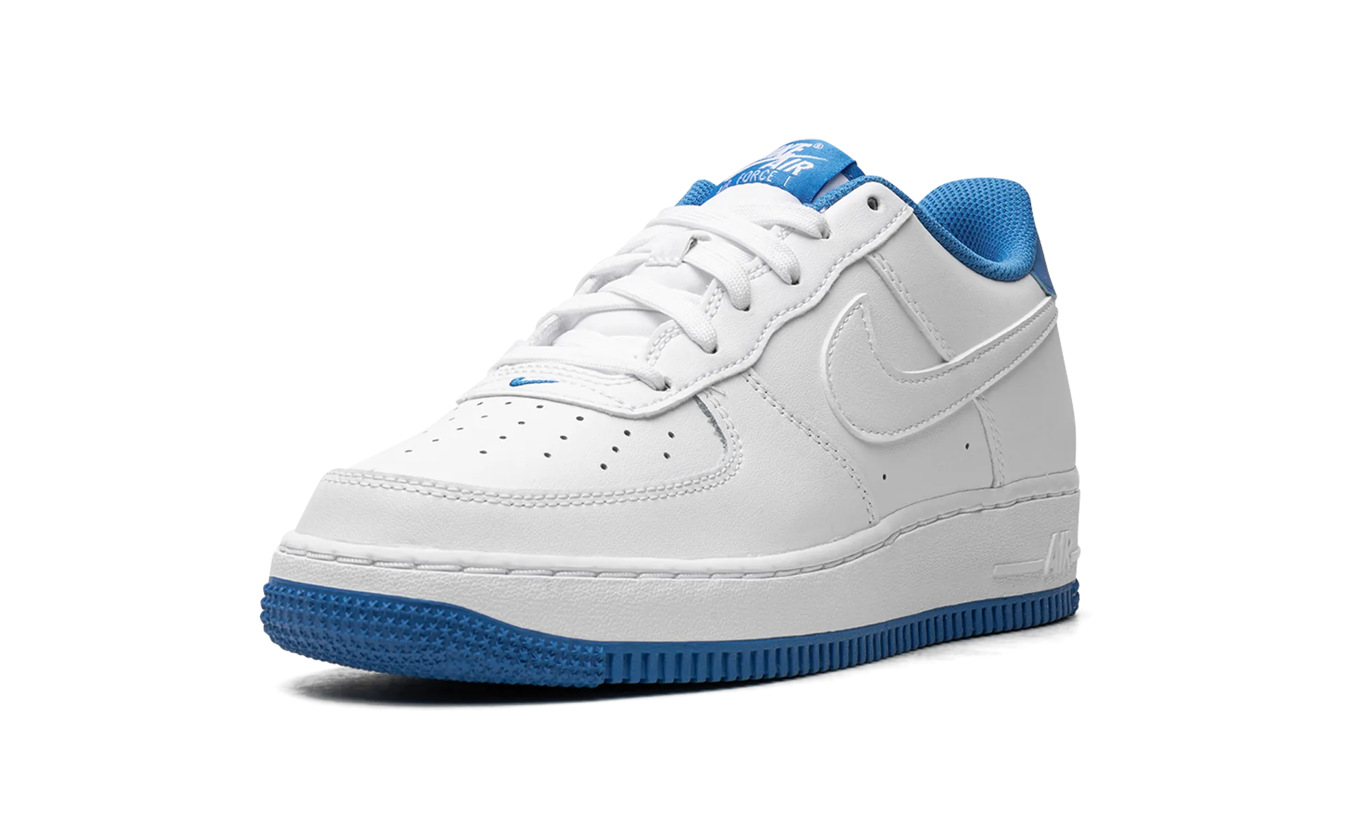 Sporty Air Force 1 Low ESS GS "White / Light Photo Blue"