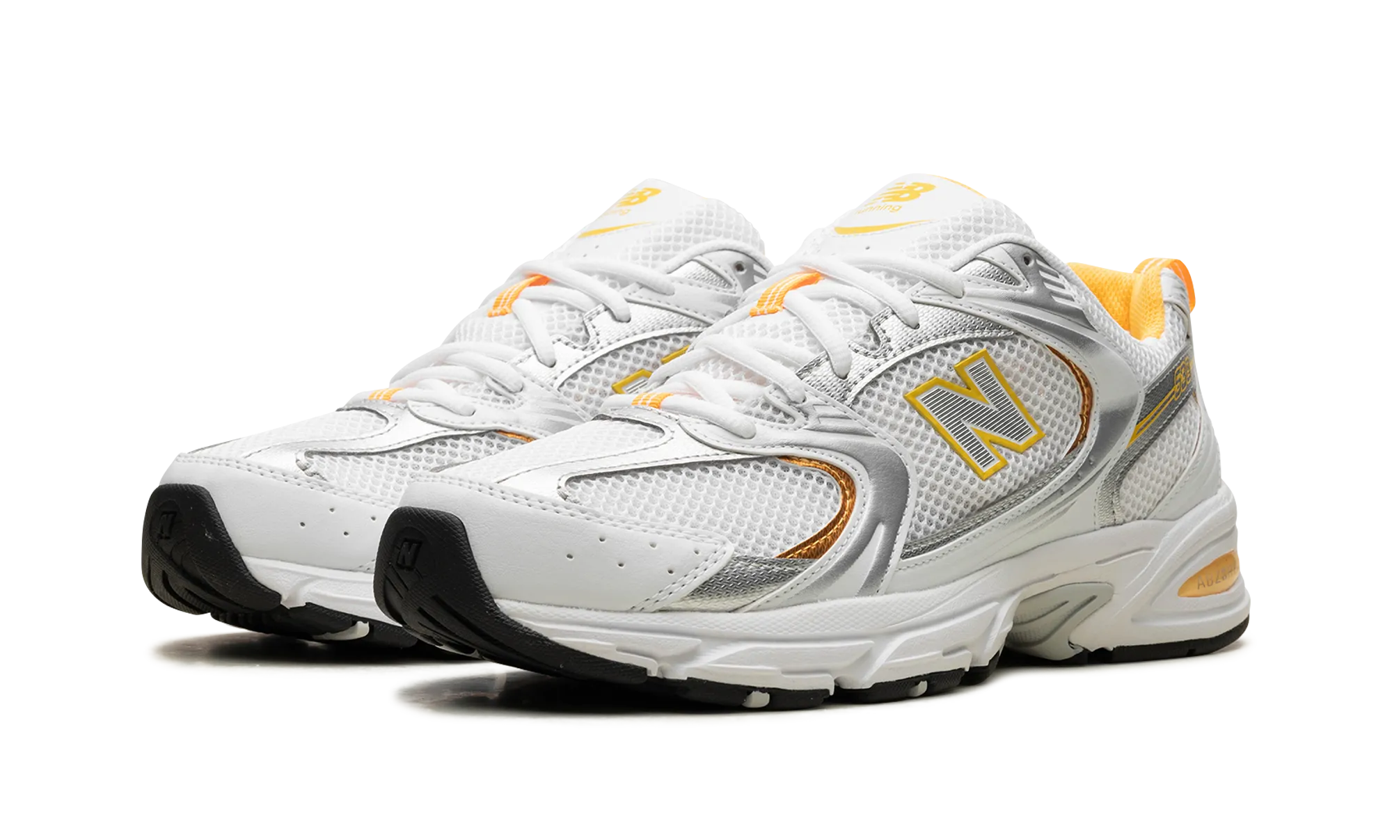 530 "White Vibrant Apricot Silver Metallic" running shoes with air cushion Style - enhancing