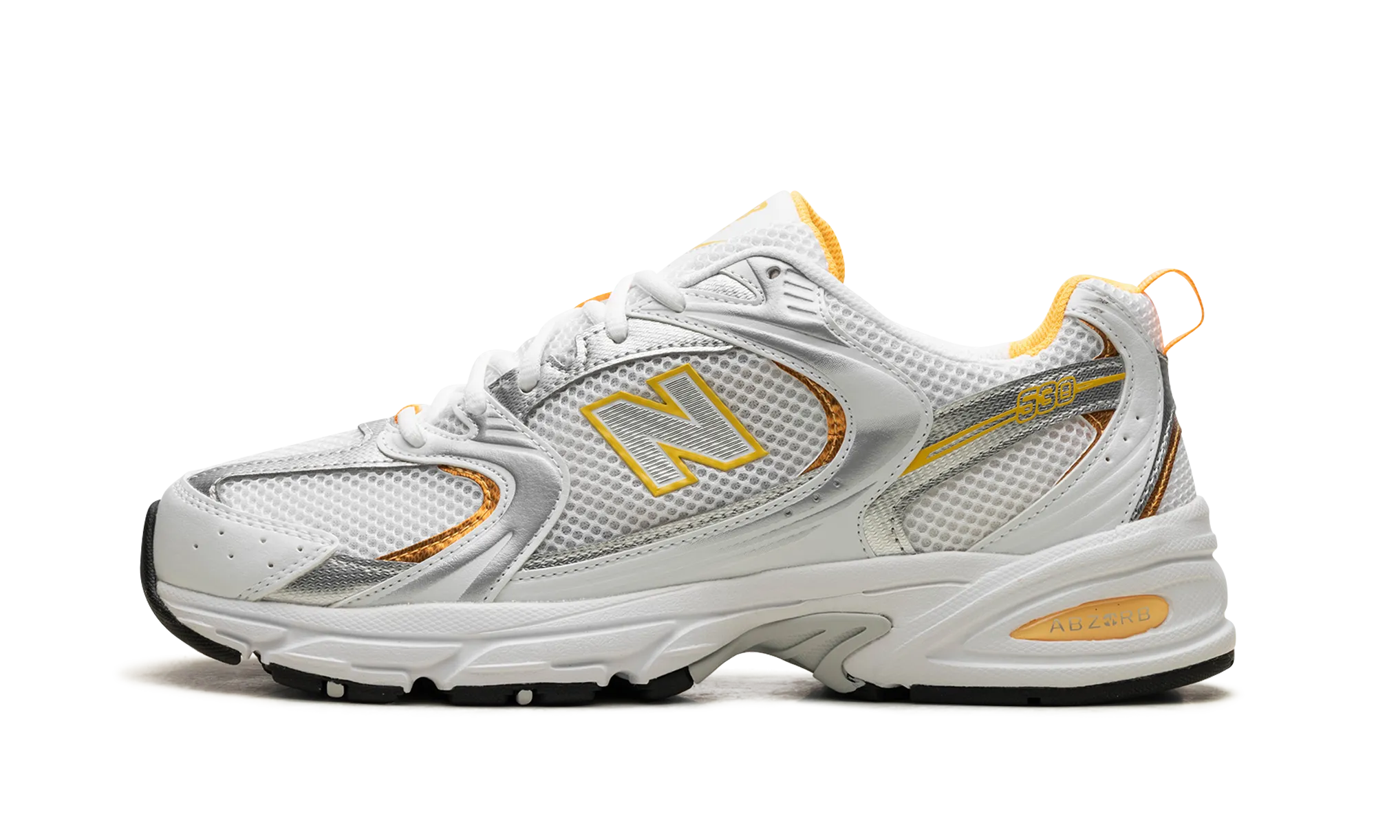 530 "White Vibrant Apricot Silver Metallic" track runner shoes fluid - motion