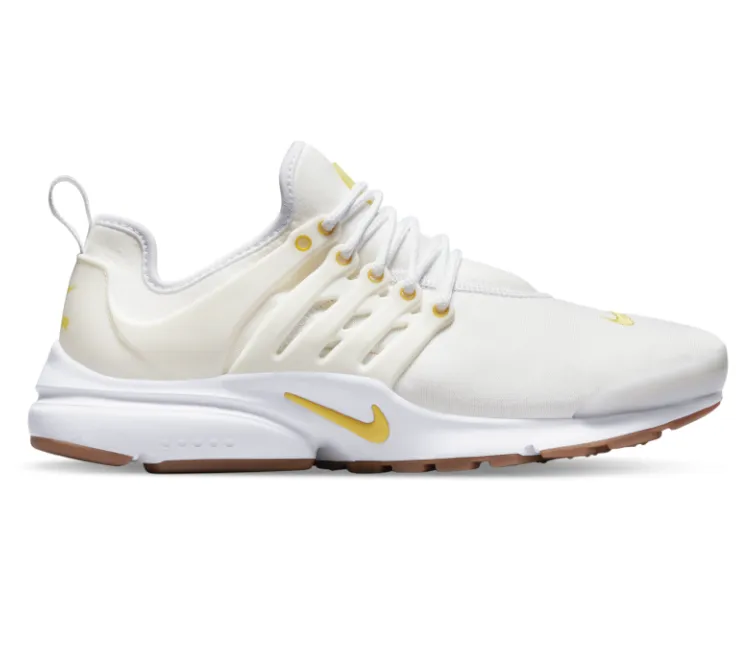 Women's Nike Air Presto (White/Cream Yellow) Everyday Fit Comfort Lifestyle