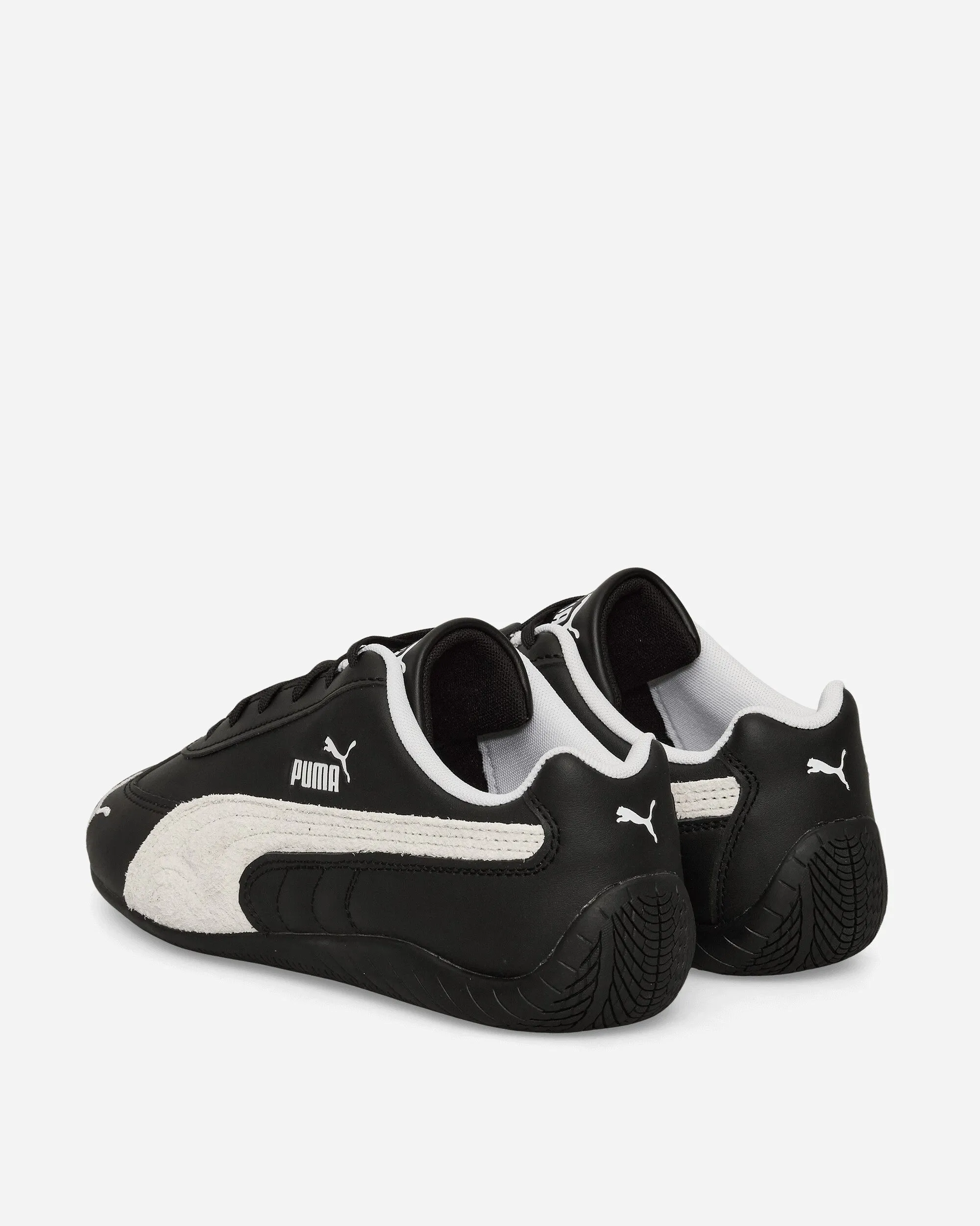 Speedcat Leather Sneakers Black / White High Top Stability