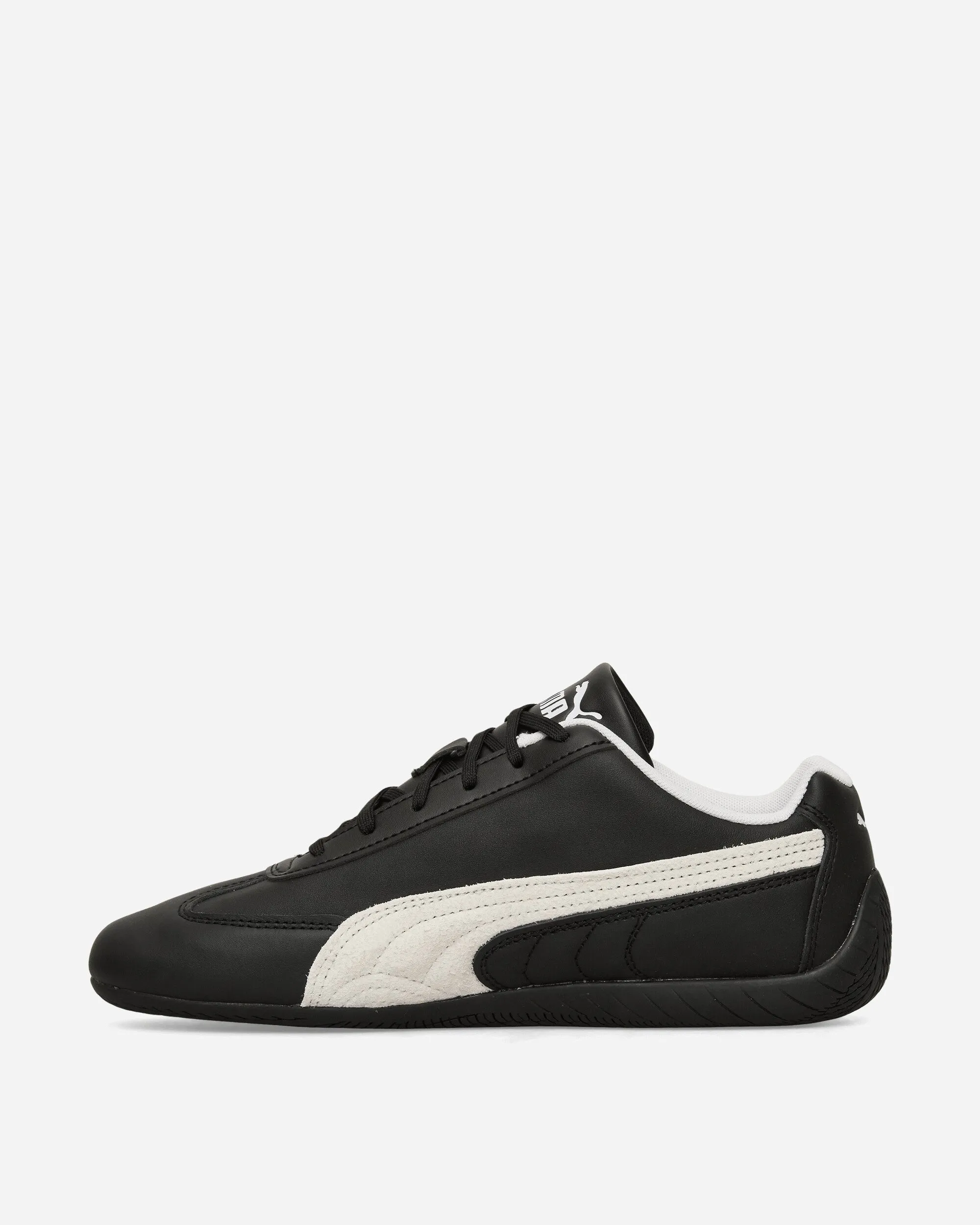 Speedcat Leather Sneakers Black / White Smooth Design Nonslip Outsole
