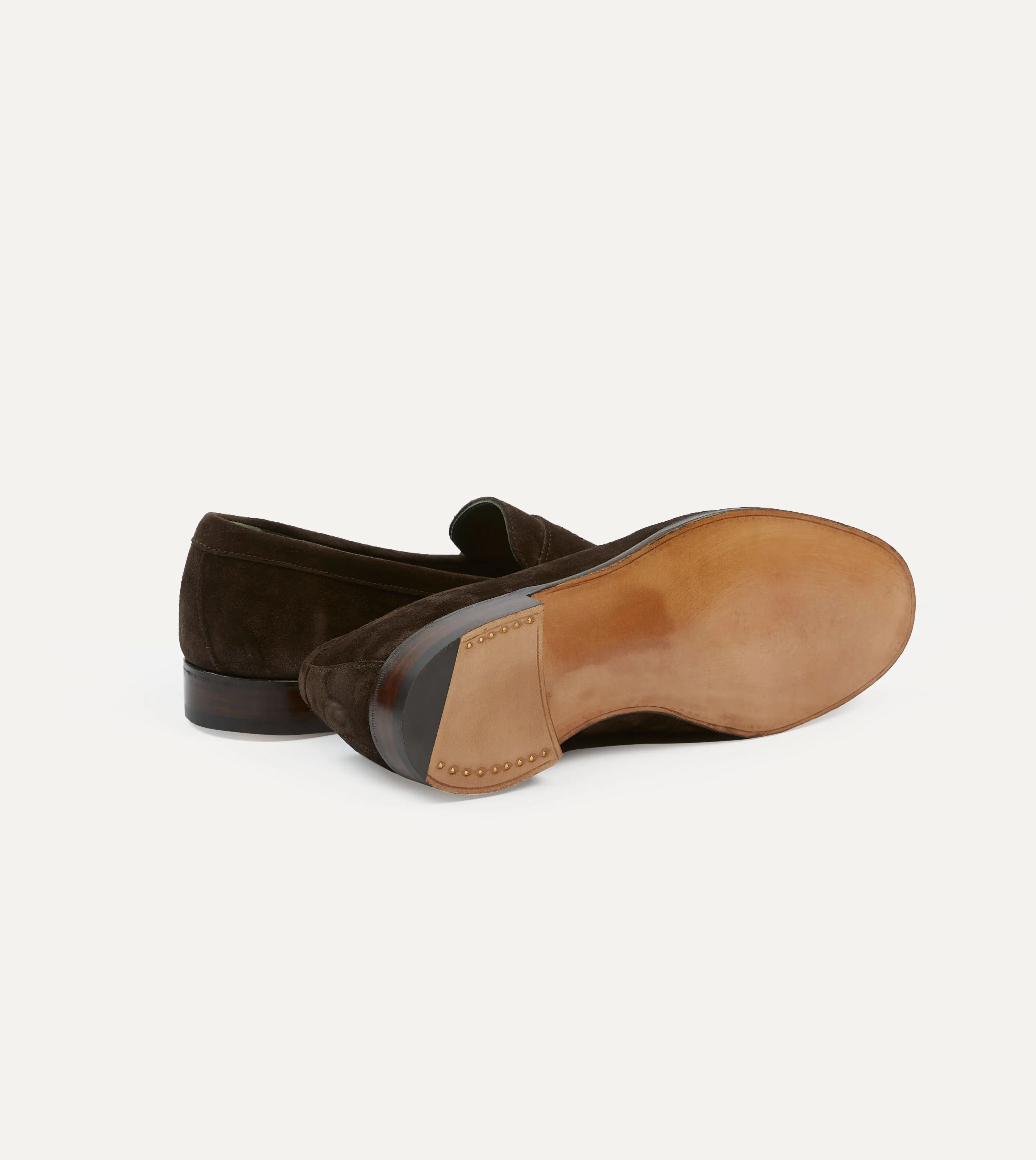 Durable Construction Walk Strong Brown Suede Charles Mk II Goodyear Welted Penny Loafer