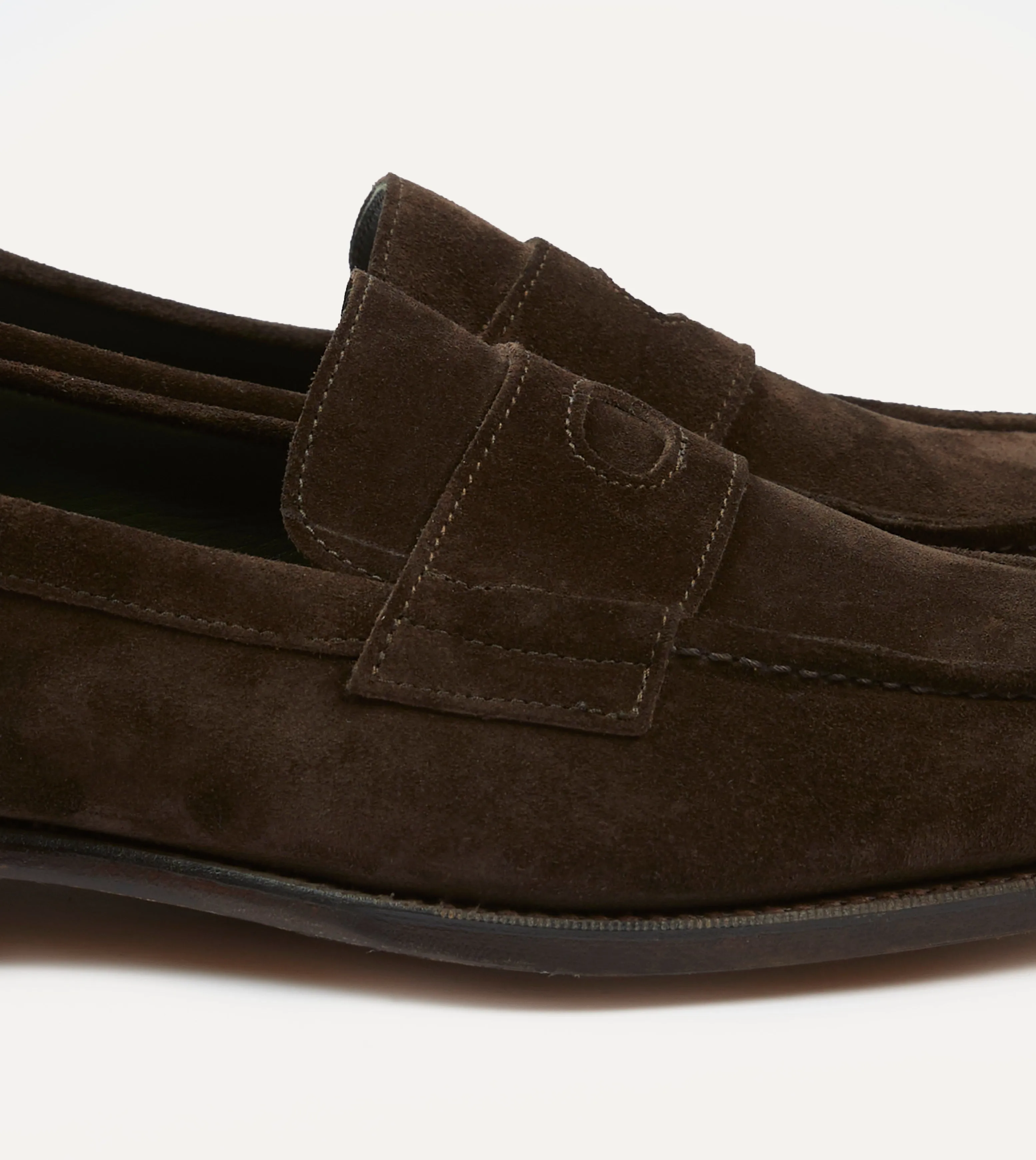Brown Suede Charles Mk II Goodyear Welted Penny Loafer Sharp Uniform Winner Shade
