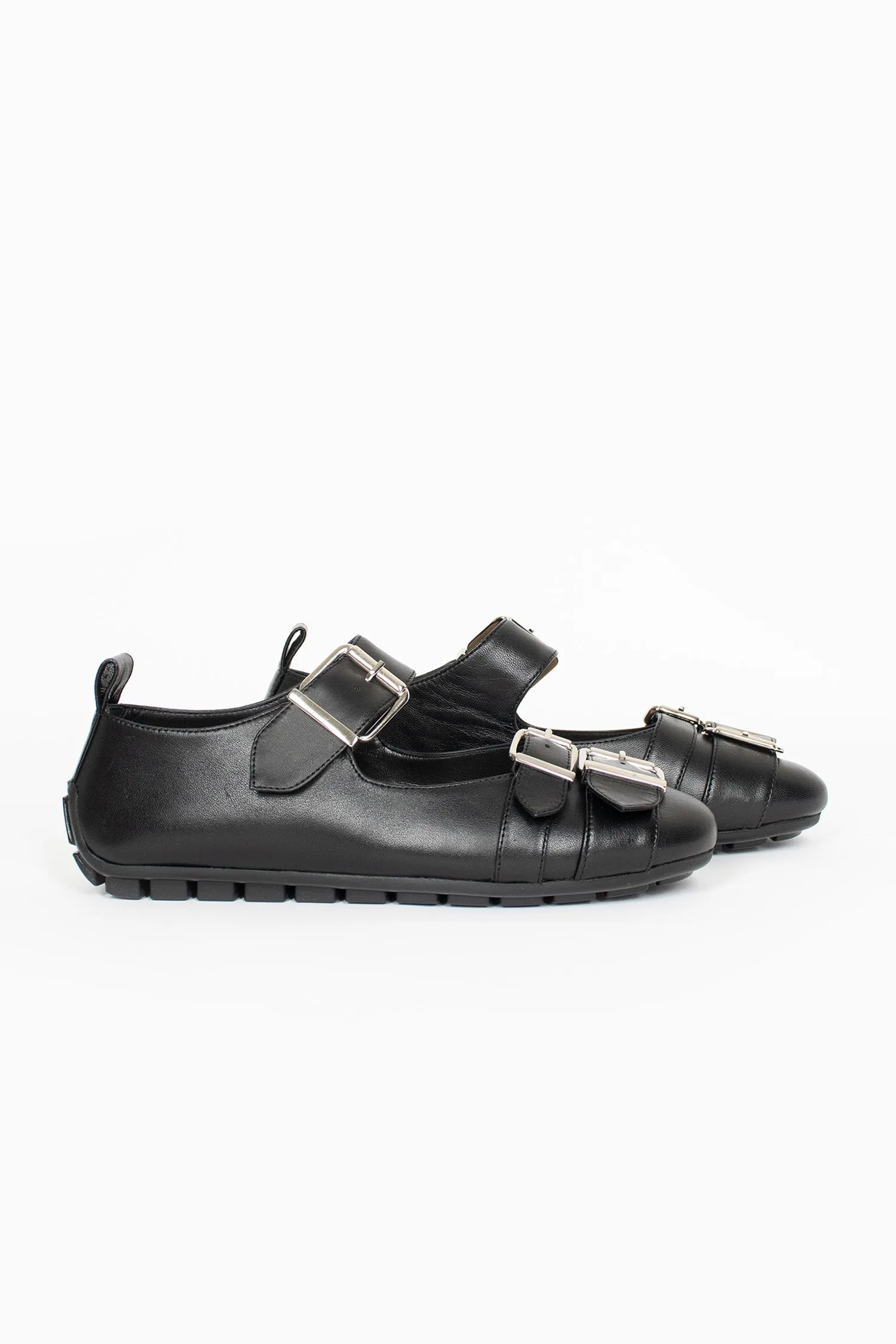 Plush Touch Buckle Ballerina Pump Black