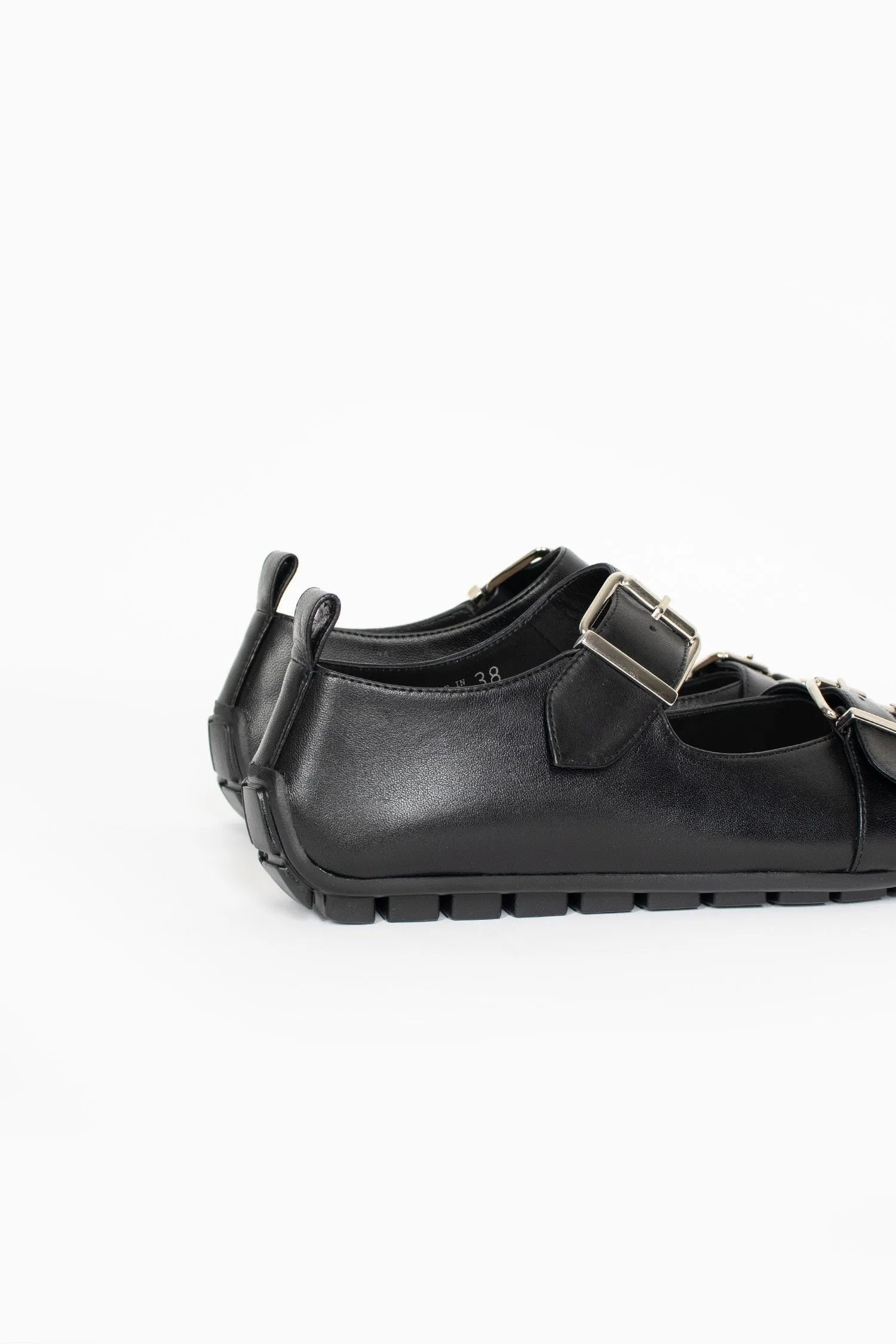 Fitness Edge Buckle Ballerina Pump Black
