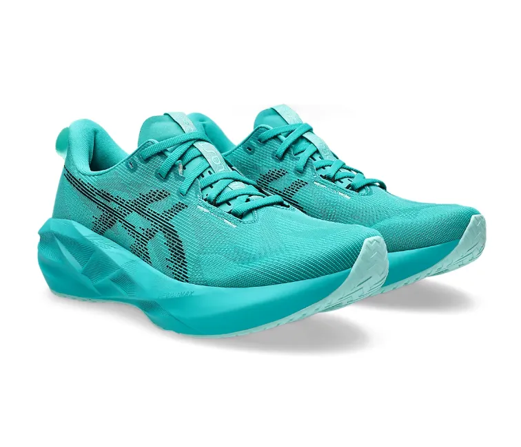 Durable Lace System Dynamic Foot Rocking Systems Men's Asics Novablast 5 (Wave Teal)