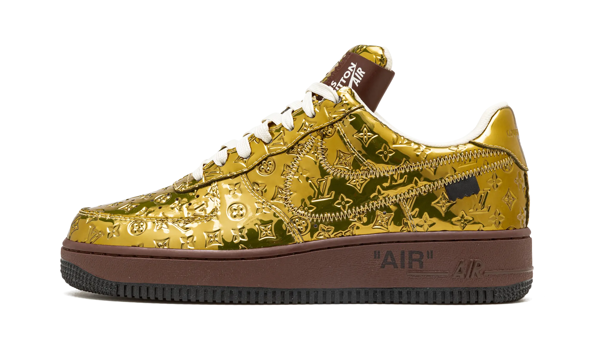 Louis Vuitton Air Force 1 Low "Virgil Abloh - Metallic Gold" Ultimate look Comfortable Footwear Technology