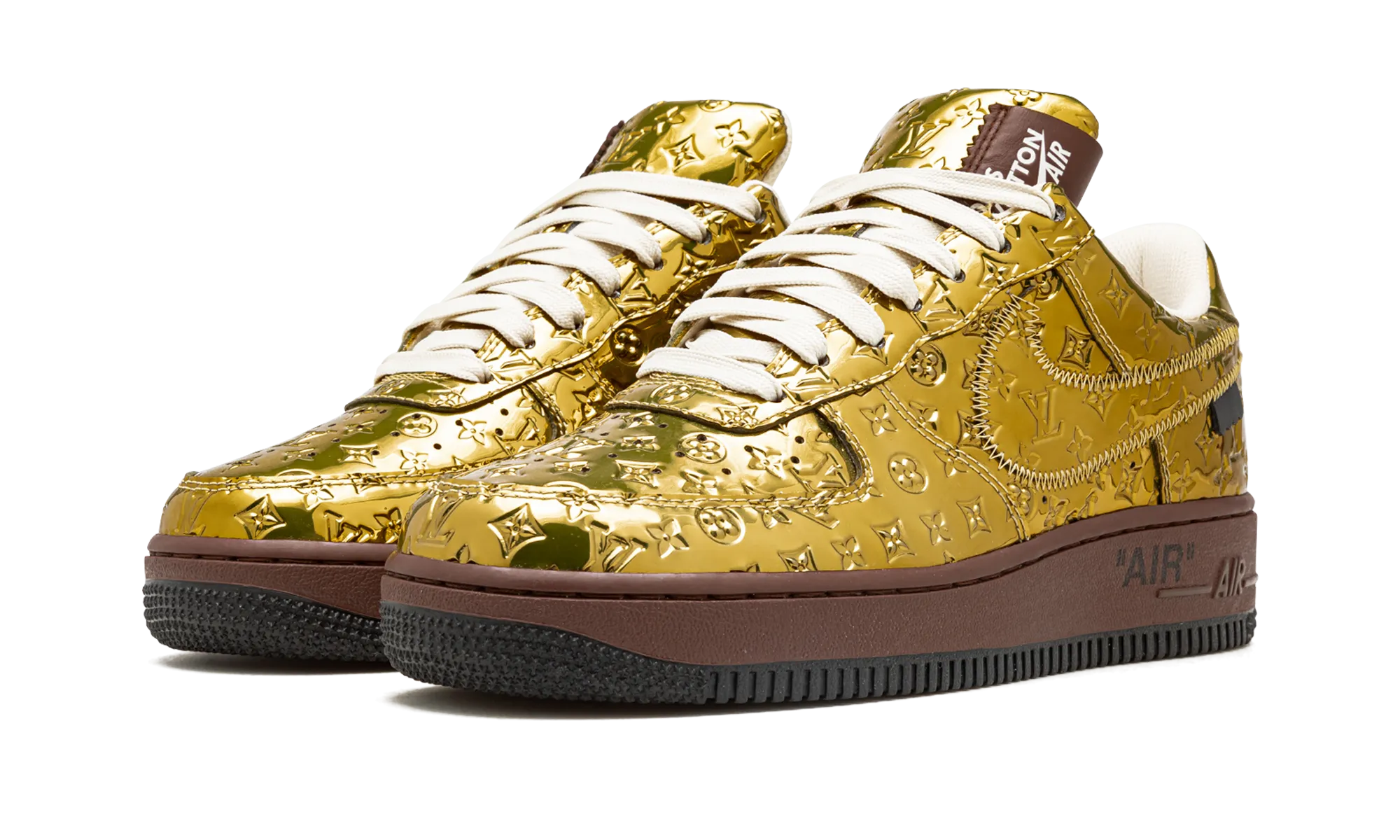 Smart Style Louis Vuitton Air Force 1 Low "Virgil Abloh - Metallic Gold"