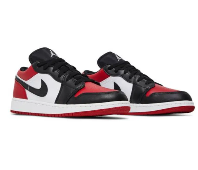 GS Nike Air Jordan 1 Low (Bred Toe) Street Focus Strong Grip