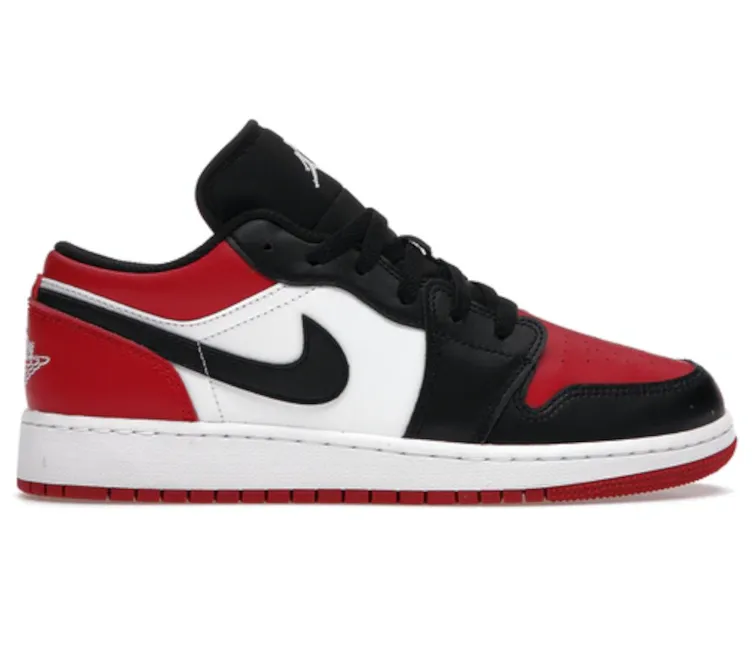 GS Nike Air Jordan 1 Low (Bred Toe) Adaptive Lacing System