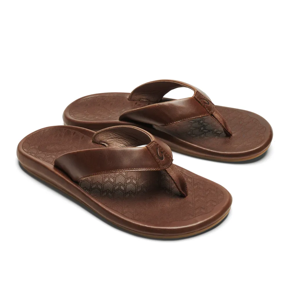 Poolside Look Full Range Olukai ??Ilikai Leather Sandals - 10492-3333 Toffee