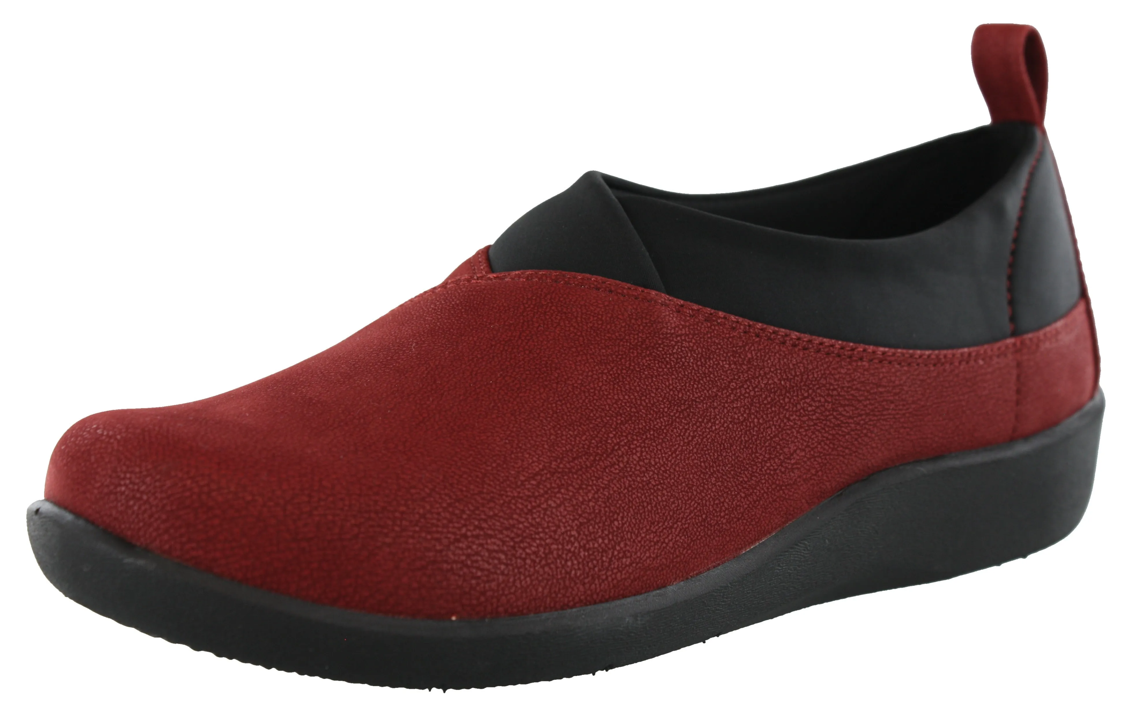 Support Motion On demand Clarks Women Sillian Greer Red Slip On Casual Shoes