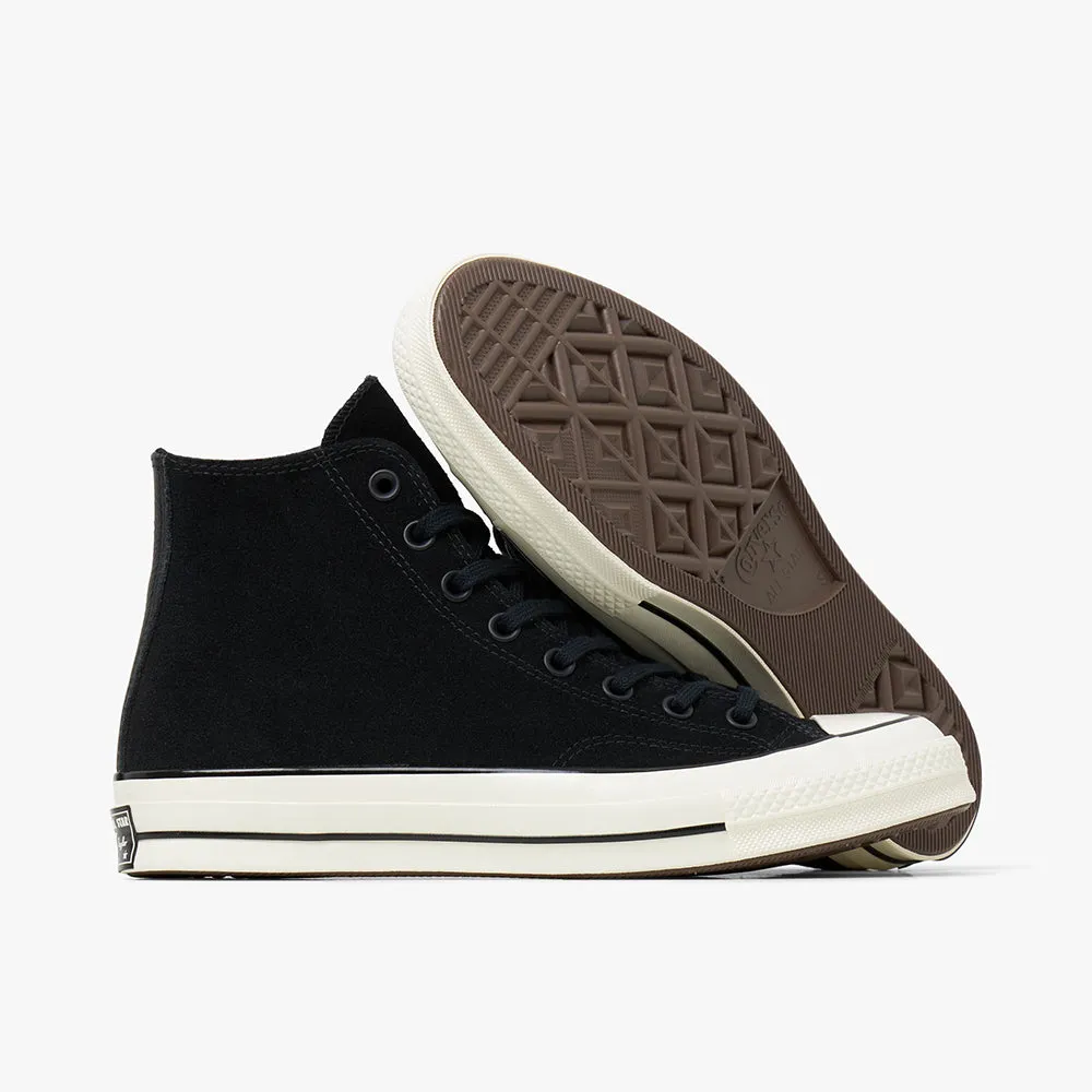 Converse Chuck 70 Hi Suede Black / Egret - Ancestral Blue Anti Slip Outsole Board Flex