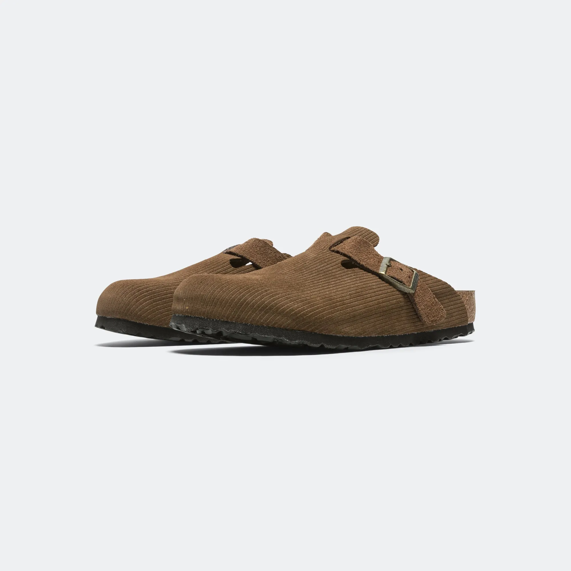 Flexible Sole Vacation Fit Boston Corduroy - Dark Tea Suede Leather