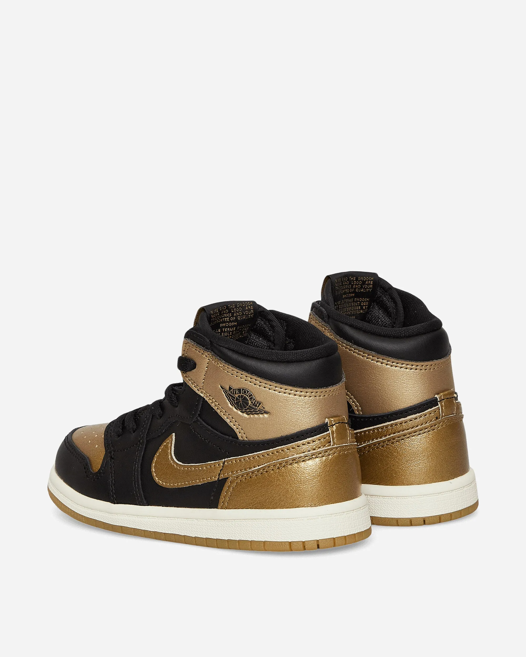 Air Jordan 1 Retro High OG (TD) Sneakers Black / Gold Heel Cup Stability Ergonomic Design