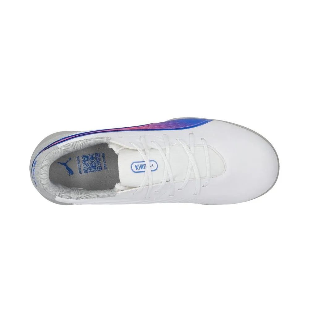 Family Hike School Style Puma King Match IT Jnr Indoor Football Shoes (White/Bluemazing/Light Grey)