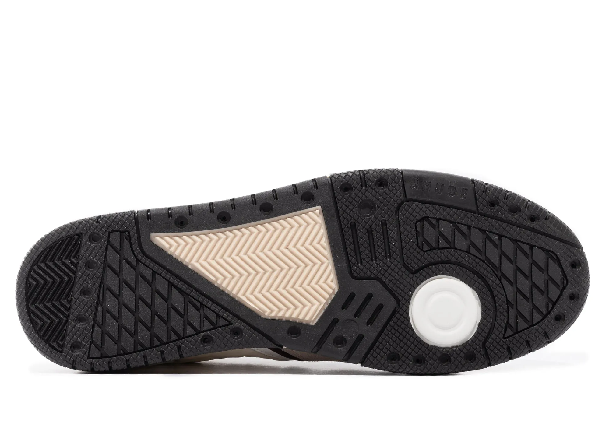 Grip Hold Play Mode Rhude Racing Sneaker in White / Maroon / Beige