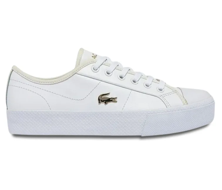 Neutral Tone Women's Lacoste Ziane Plus Grand 07221 (White/Gold)