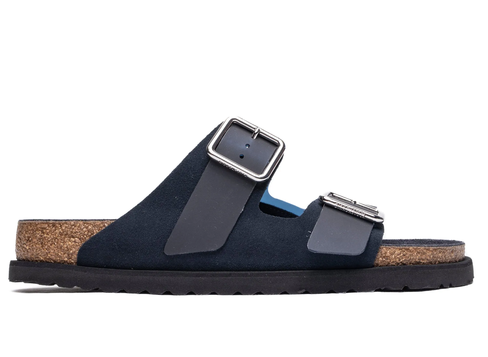 Birkenstock Arizona Milky PVC 1774 in Dark Navy Adjustable Straps