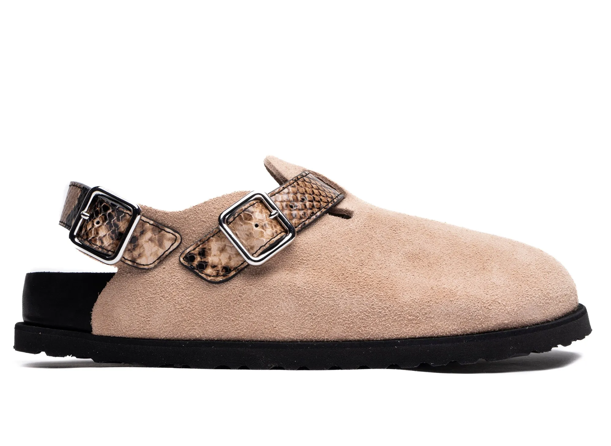 Birkenstock Tokio II Lined 1774 in Natural Snake Brown Stride Easy Campus Cool