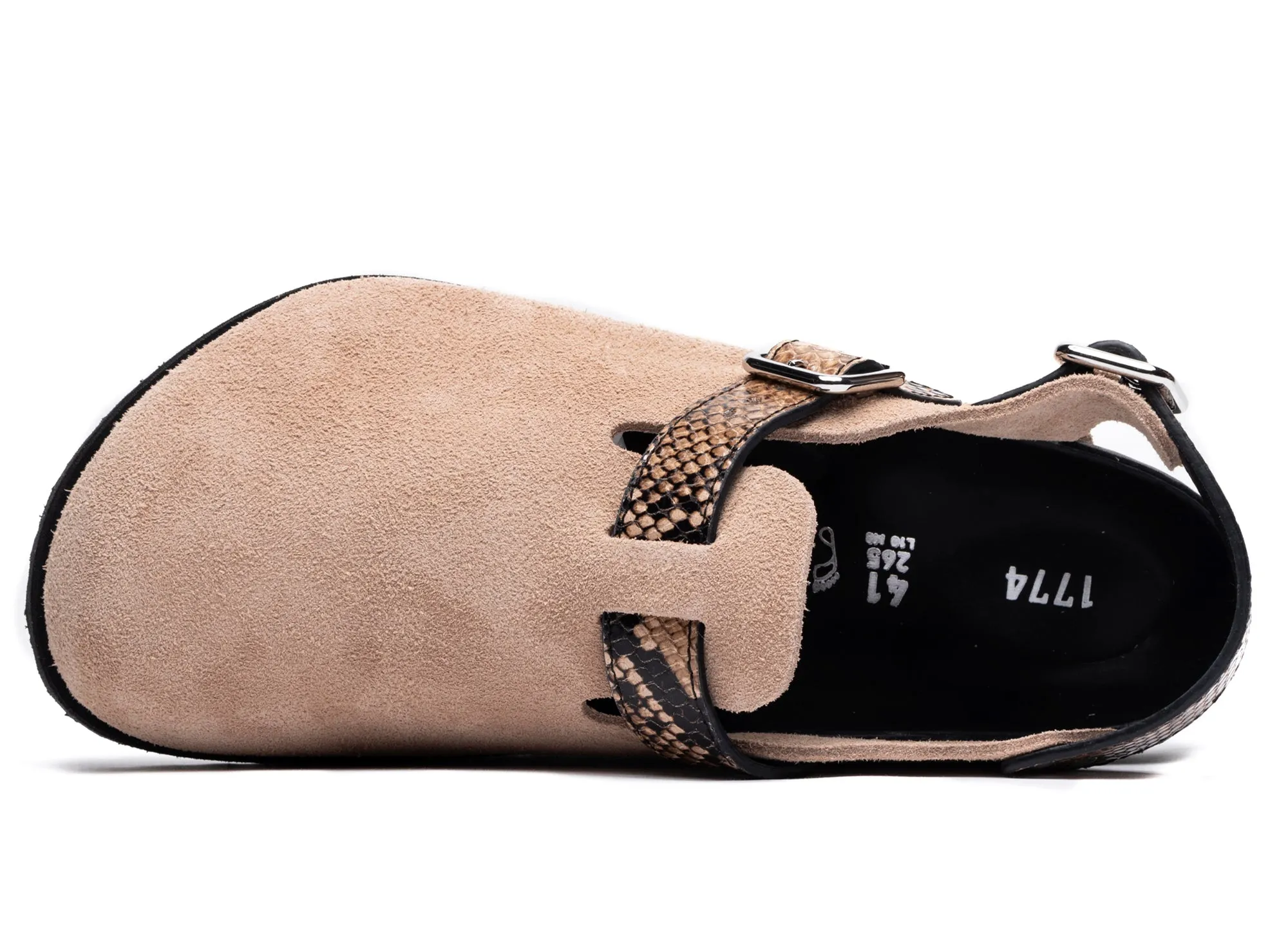Comfort Tongue Nature Walk Birkenstock Tokio II Lined 1774 in Natural Snake Brown