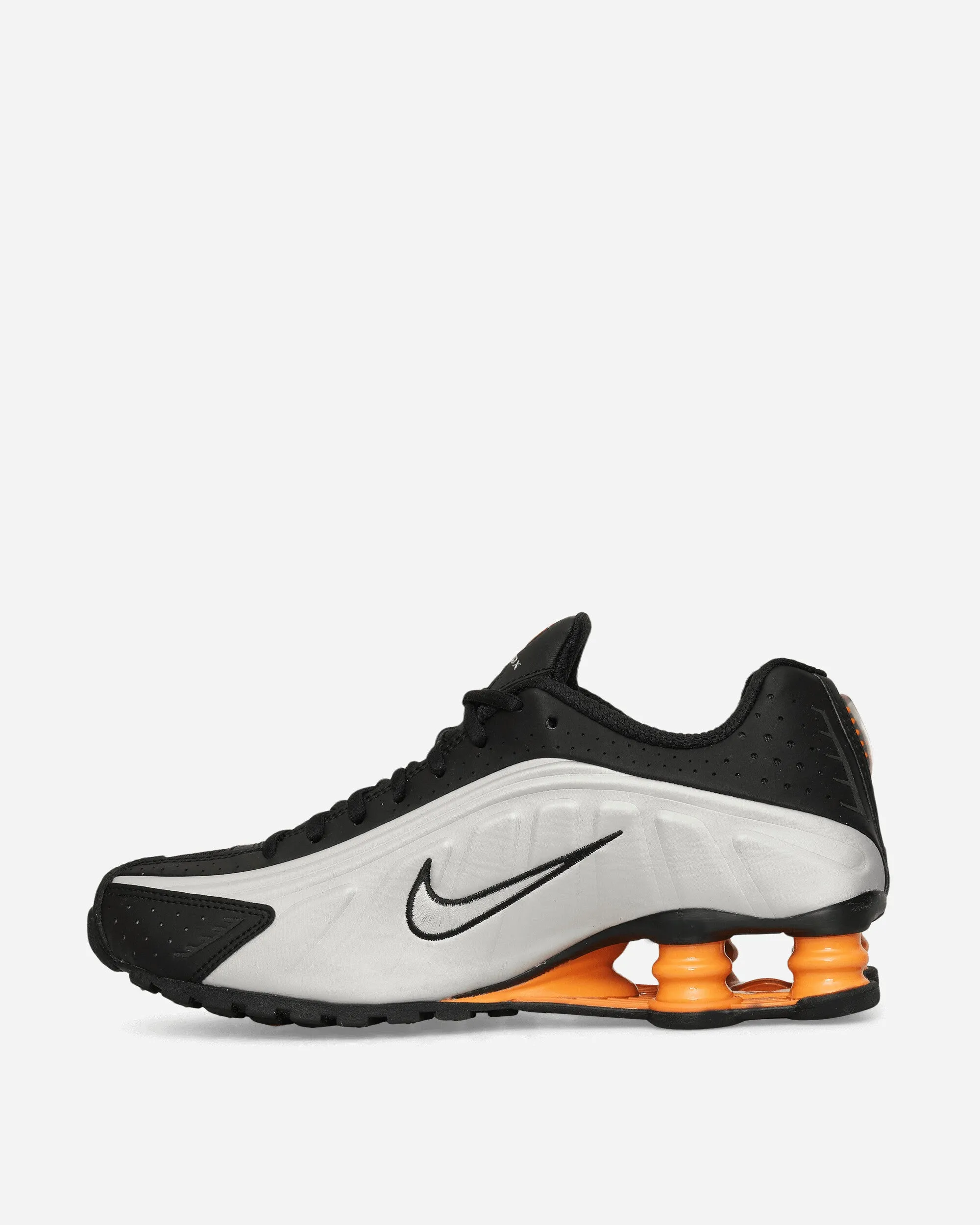 Shox R4 Sneakers Metallic Silver / Black / Bright Mandarin Perforated Ventilation System