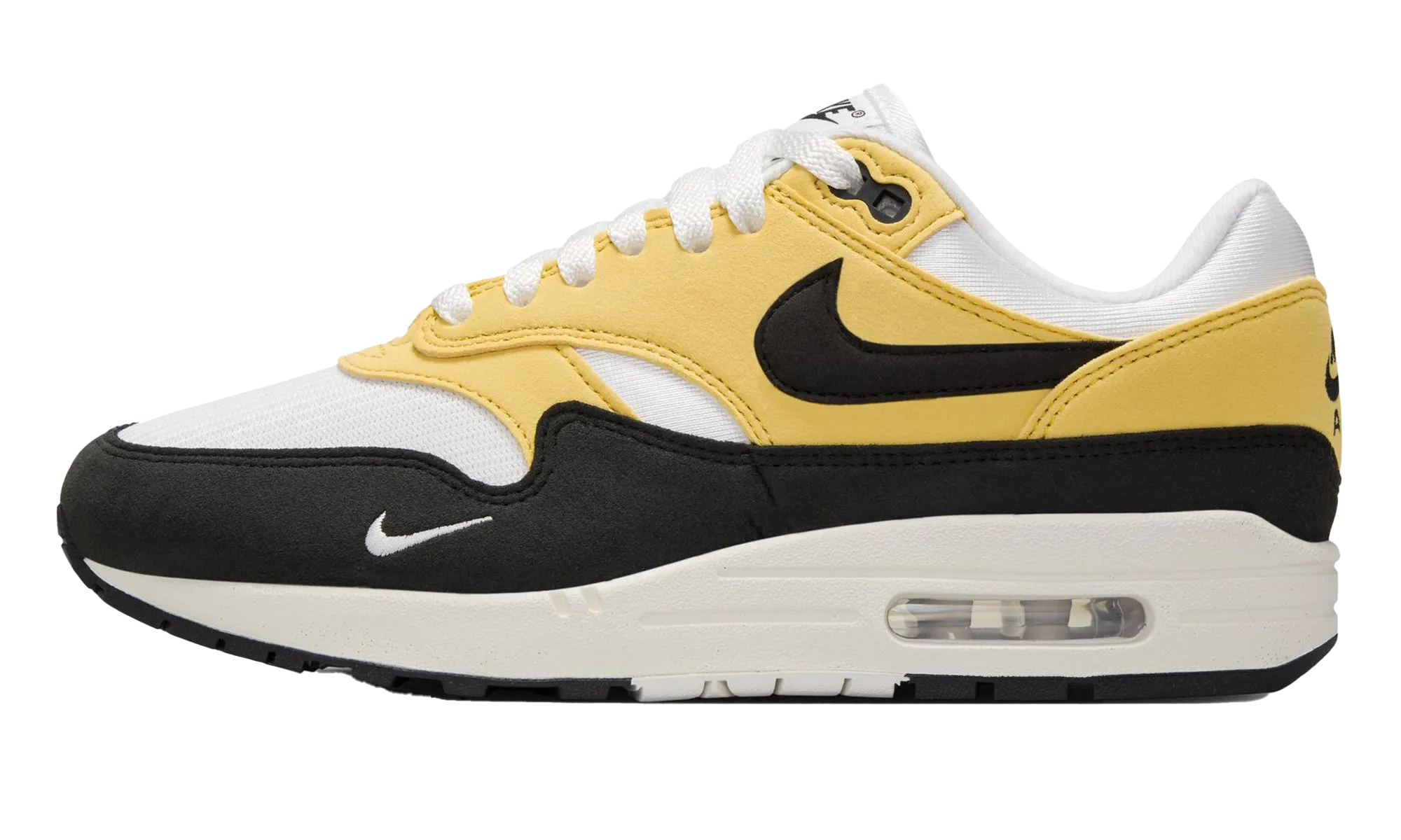 Air Max 1 '87 WMNS "Saturn Gold Black" reflective details shoes