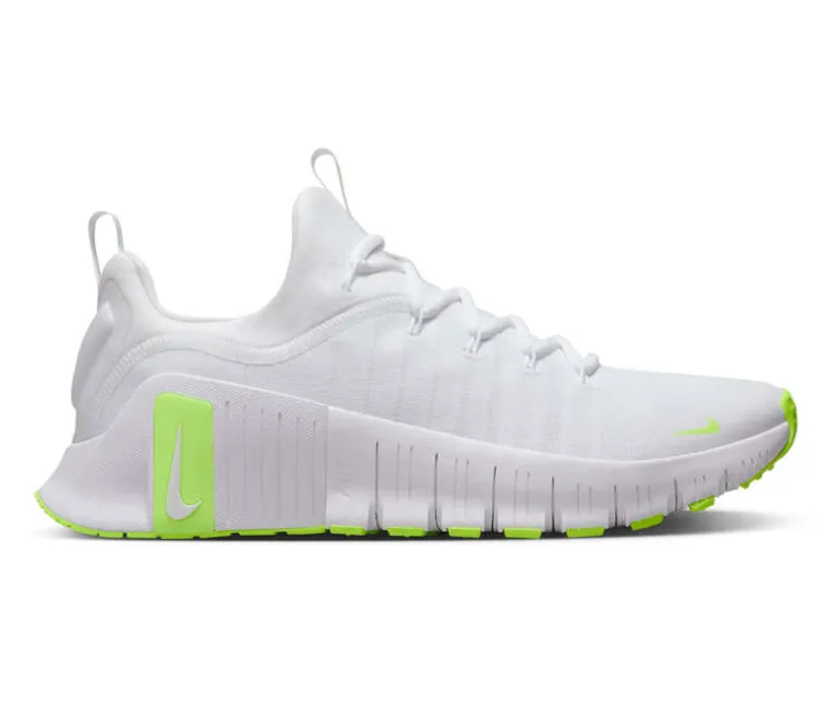 Men??s Nike Free Metcon 6 (White/Volt) Ankle Cushioning Simple Outline