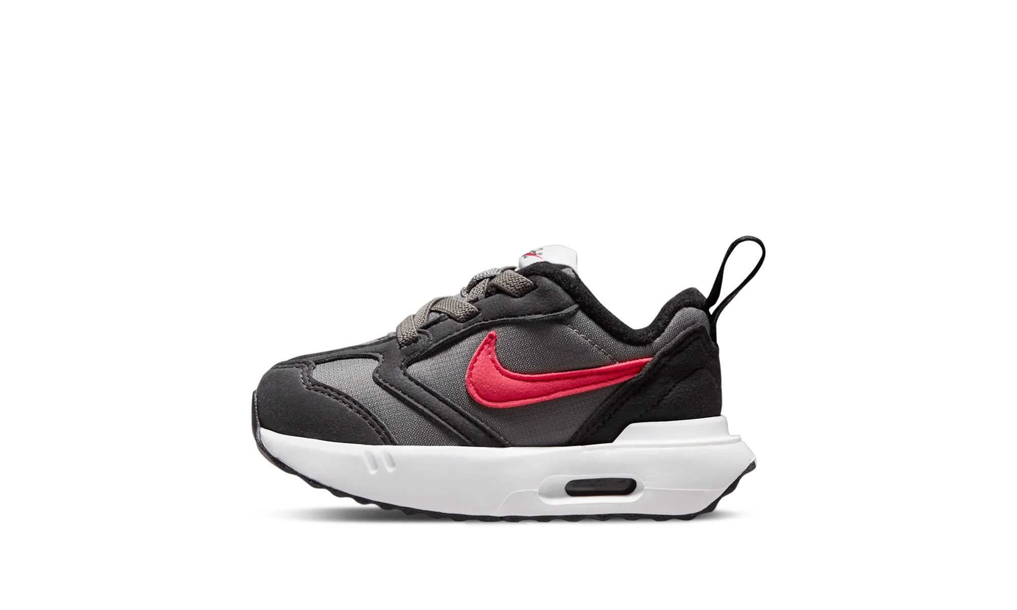 Air Max Dawn TD "Flat Pewter Siren Red" concrete running gear foot - endurance running shoes