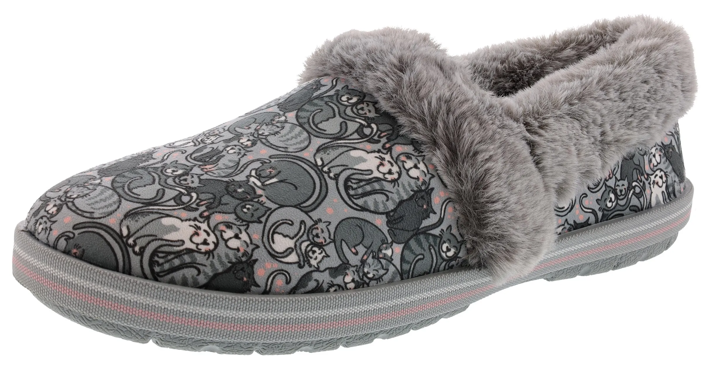 Skechers Bobs Women's Too Cozy Little Spoon Memory Foam Slippers Stretchable Material Good Grip