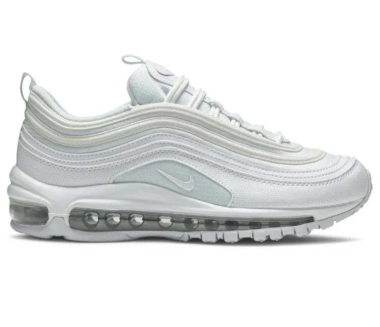 GS Nike Air Max 97 (White/Metallic Silver) Comfortable Midfoot Antibacterial
