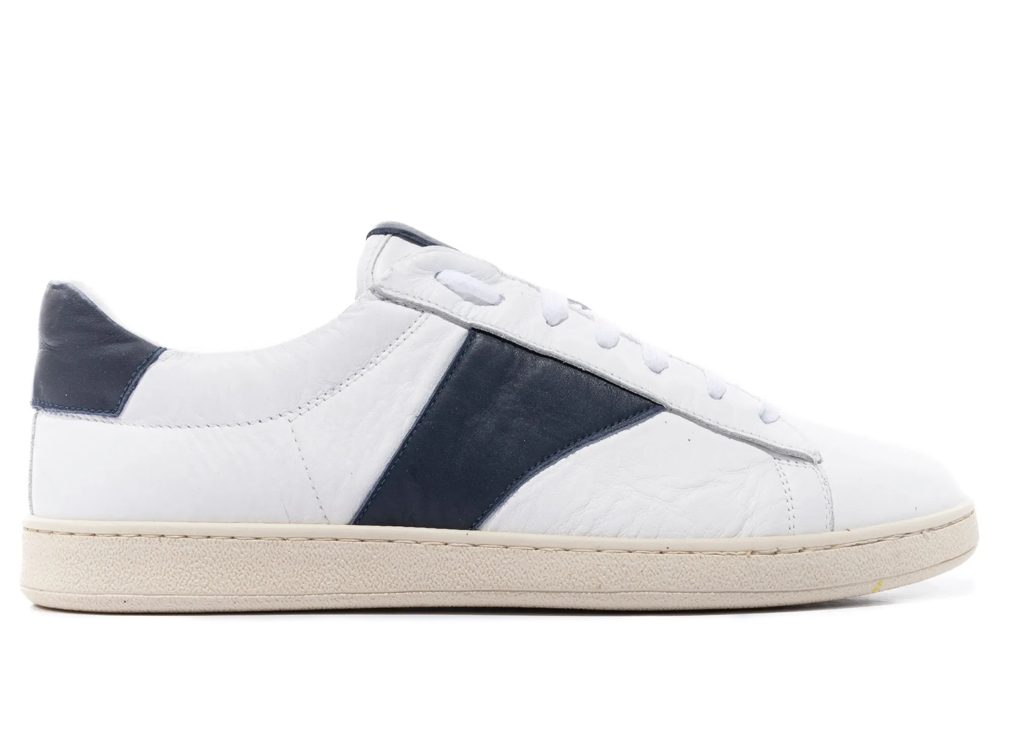 Stretchable Material Ergonomic Design Rhude Court Shoe in White and Navy