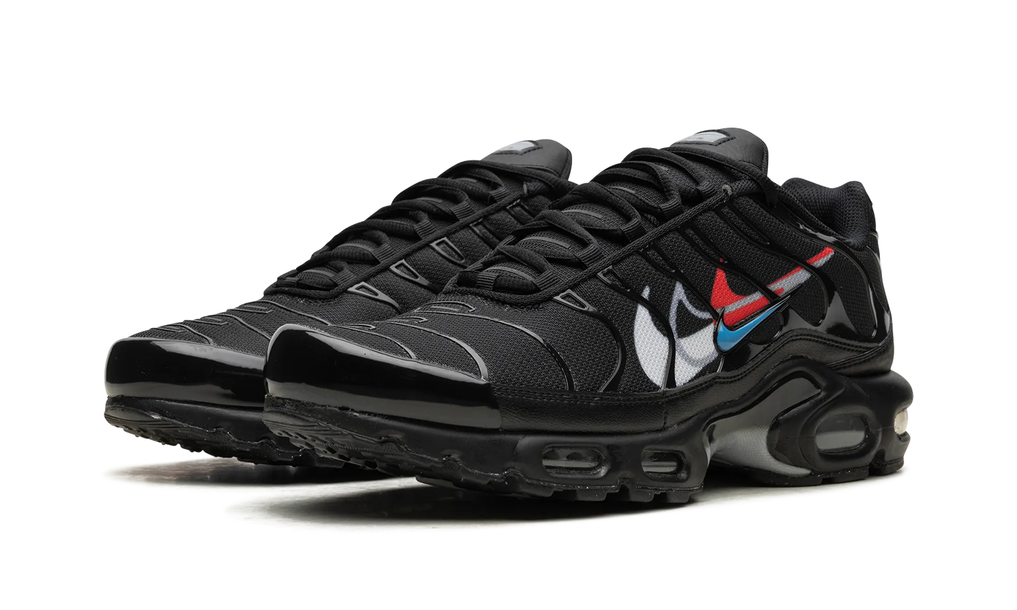 Air Max Plus "Multi Swoosh Black Bright Crimson" Elasticated Tongue