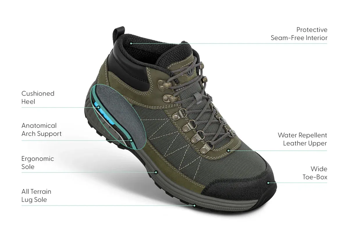 Orthofeet - Men - Hunter Waterproof - Olive Comfortable compression Transitional Style