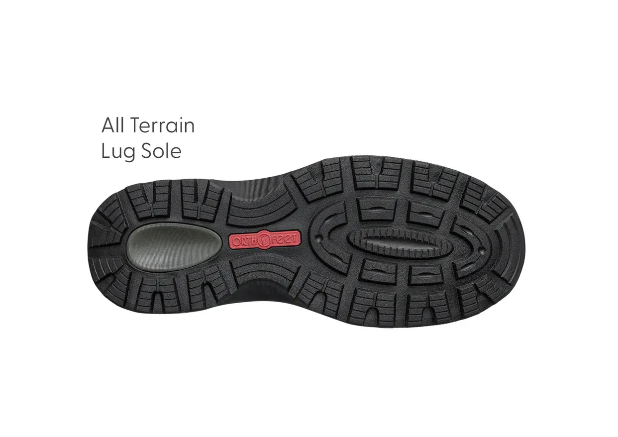 Orthofeet - Men - Hunter Waterproof - Olive Milan Shine Comfortable Arch Support