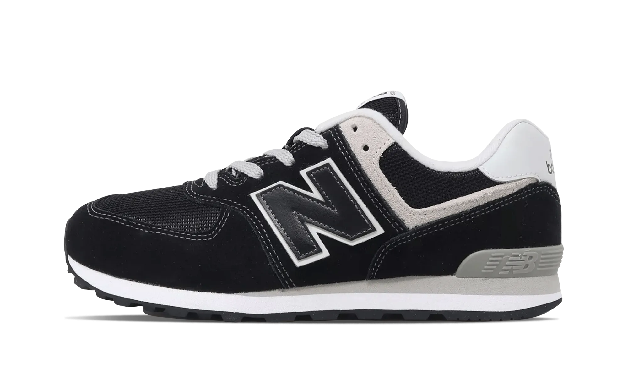 running - challenge Leather 574 Core GS "Black Grey"