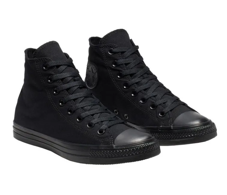 Natural Cushion Men's Converse Chuck Taylor High Tops (Triple Black)