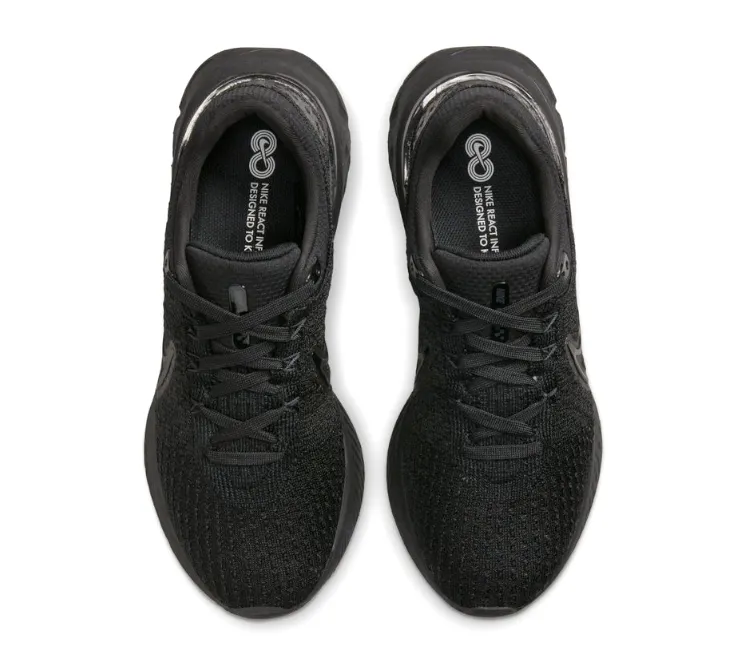 Women's Nike React Infinity Run FK 3 (Triple Black) Vegan Friendly Build Tailored durability