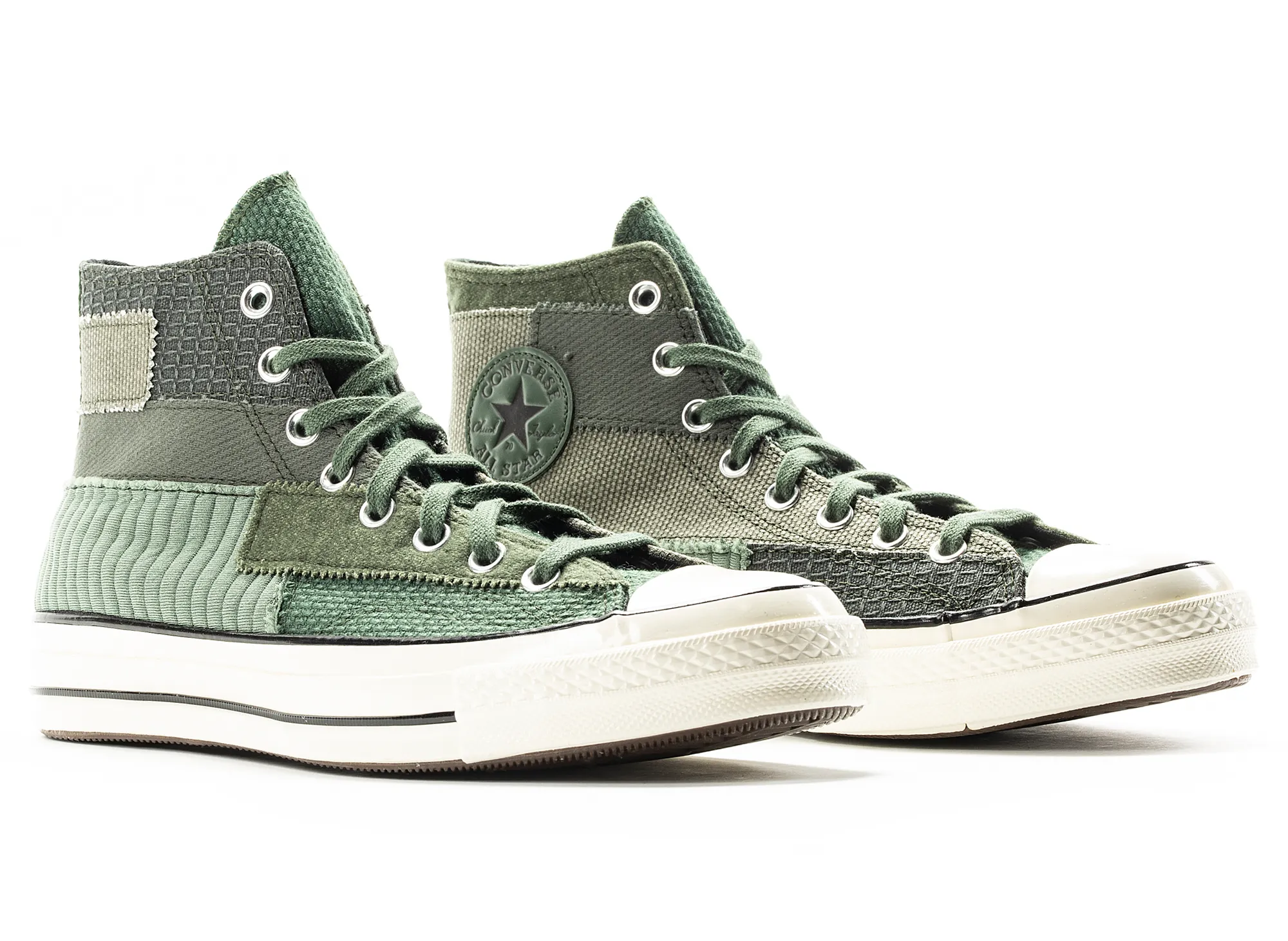 Converse 70 Hi Patchwork in Green interesting Tailored grip