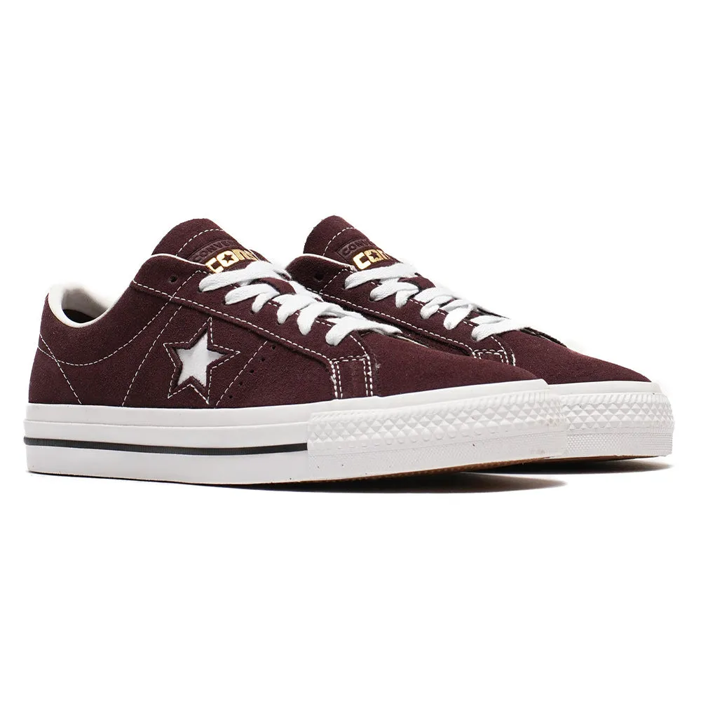 Converse CONS - One Star Pro Ox Suede (Bloodstone/White) Textured Finish Hard Style