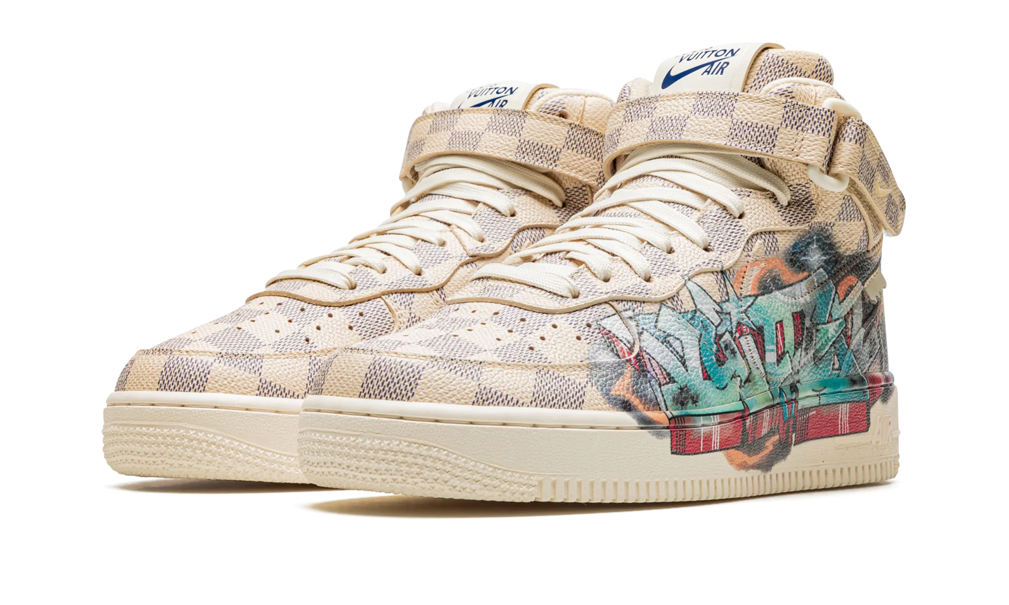 Louis Vuitton Air Force 1 Mid "Virgil Abloh - Graffiti" Comfort Fit System Quick Entry
